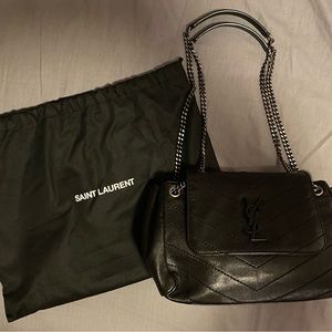 YSL Nolita vintage quilted lambskin black leather bag in very good condition